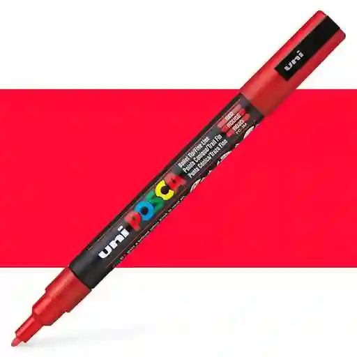 Marcador Posca Rojo 3m 0.9 - 1.3 Mm Unidad