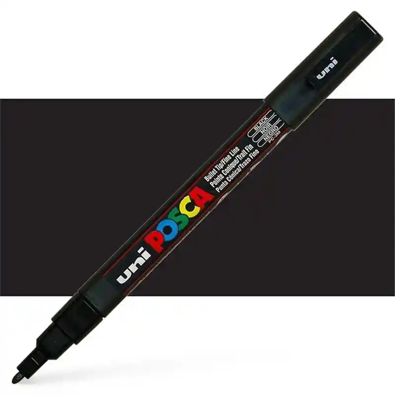Marcador Posca Negro 3m 0.9 - 1.3 Mm Unidad