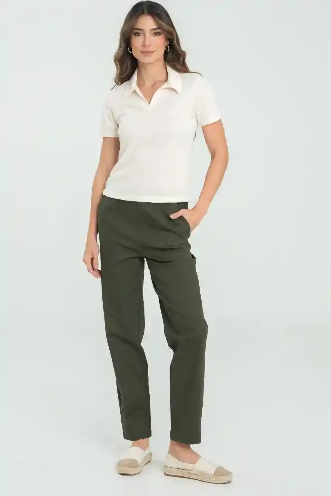 Pantalon Jogger Malta Color Verde Militar Talla 14