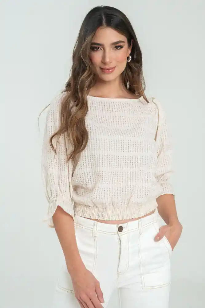 Blusa Marruecos Color Marfil Talla S