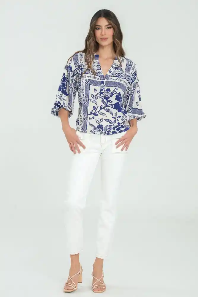 Blusa Lillie Color Azul Klain Talla S