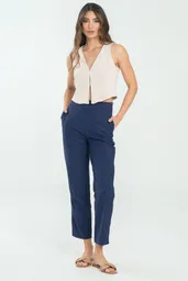 Pantalon Lisa Color Azul Oscuro Talla 8