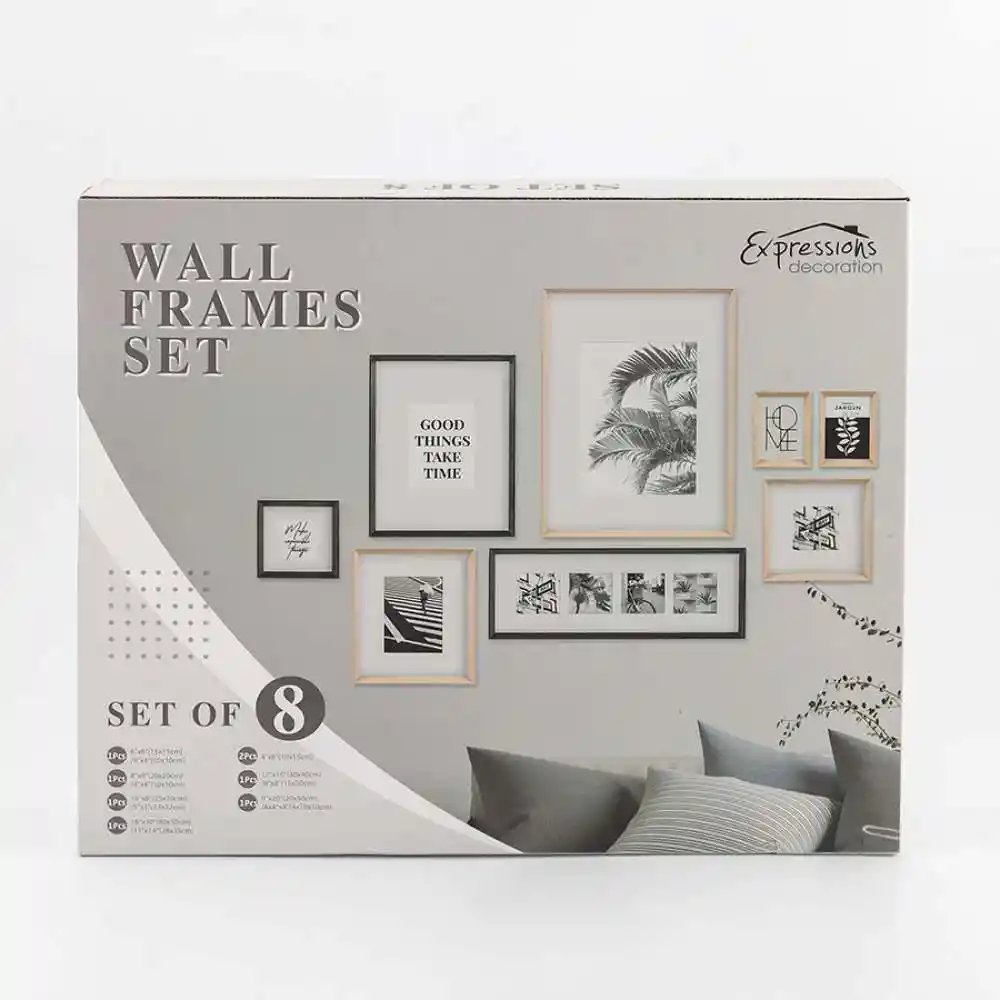 Portaretrato Expressions Set X8 52x45cm Blanco 80% Mdf 15% Vidrio