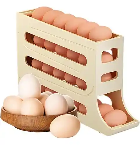 Dispensador De Huevos Para Refrigerador,tolerar De 30 Huevos Color Amarillo