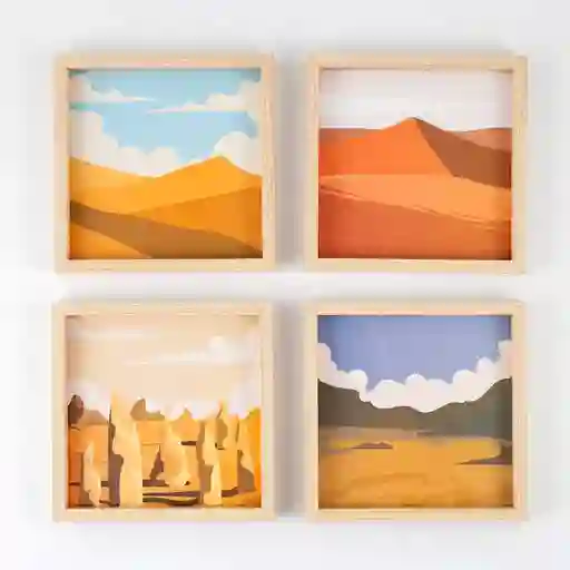 Portaretrato Expressions Set X4 21x21cm Madera 80% Mdf 15% Vidrio