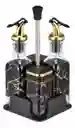 Set 4 Condimenteros Aceite Vinagre Sal Pimienta Con Base