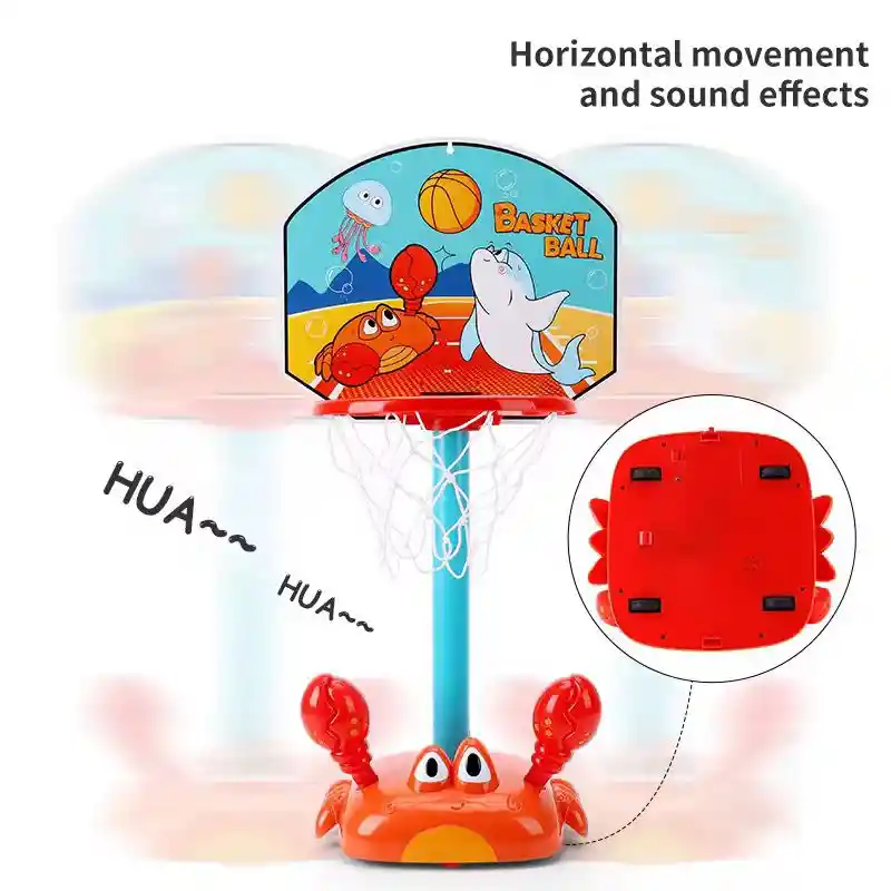 Cancha De Basket Con Juego De Aros Movible Para Niños