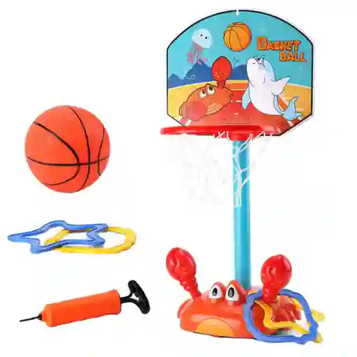 Cancha De Basket Con Juego De Aros Movible Para Niños