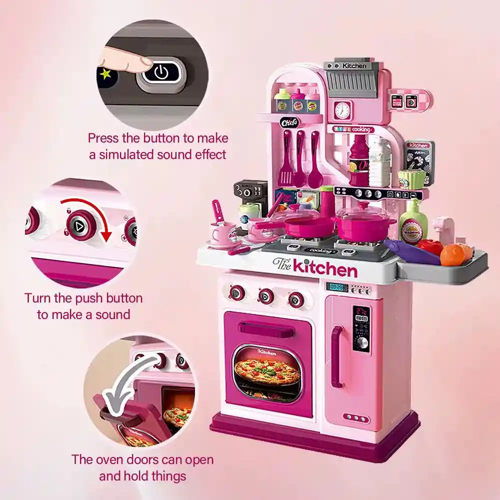 Juego De Cocina Little Chef Para Niñas Rosa Nuevo