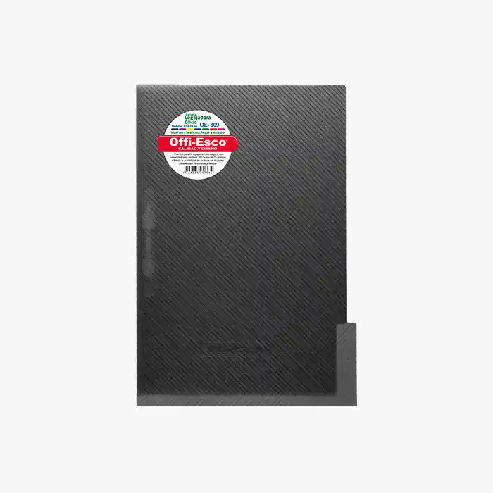 Carpeta Plástica Negra , Tamaño Oficio