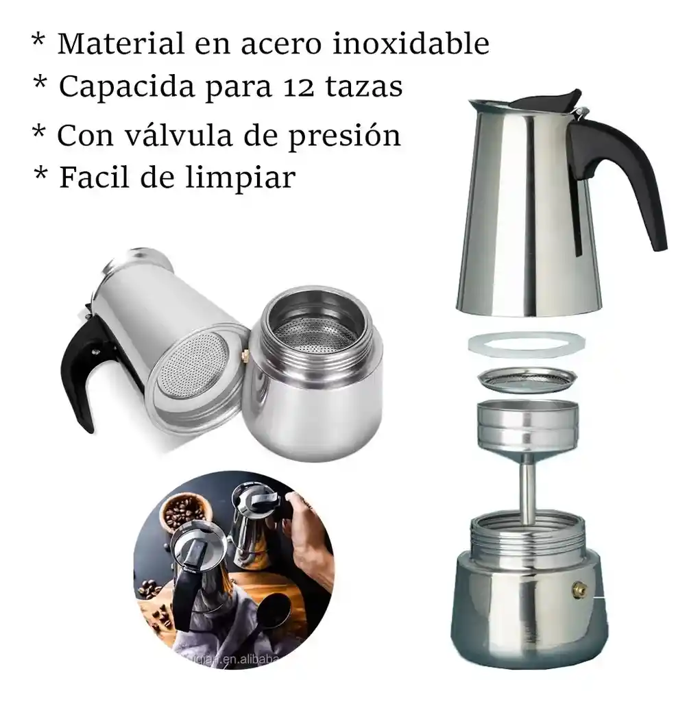 Cafetera Express En Acero Inoxidable 12 Tazas