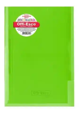 Carpeta Plástica Verde Claro , Tamaño Oficio