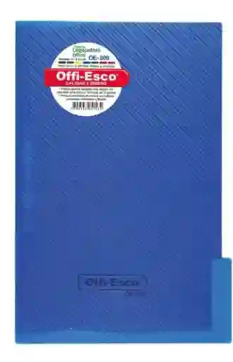 Carpeta Plástica Azul , Tamaño Oficio