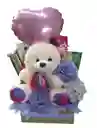 Caja Detalle Con Rosas Eternas Y Peluche Detales Para Mujer