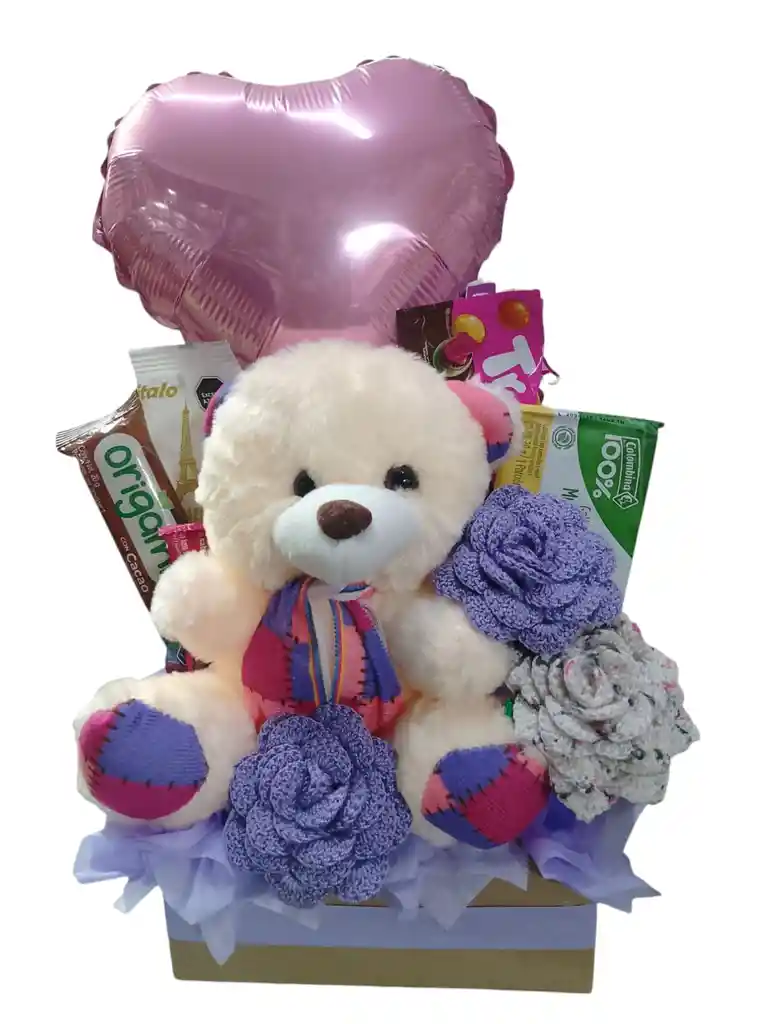 Caja Detalle Con Rosas Eternas Y Peluche Detales Para Mujer