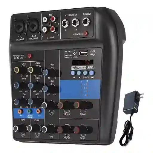 Mini Consola Mezclador Audio 2 Canales Wvngr F2-mb Mixer