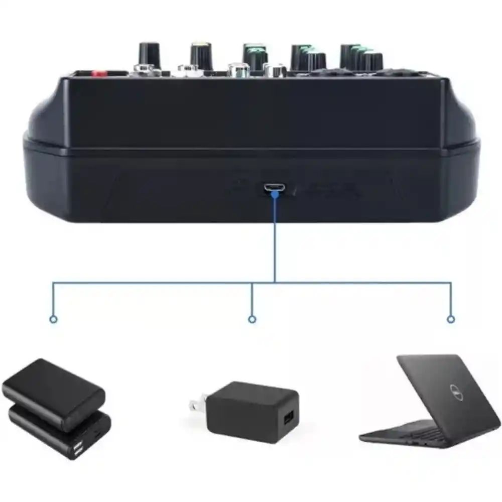 Mini Consola Mezclador Audio 2 Canales Wvngr F2-mb Mixer
