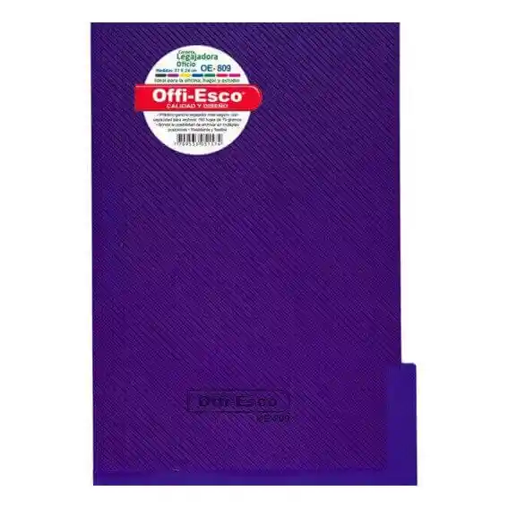 Carpeta Plástica Morada , Tamaño Oficio