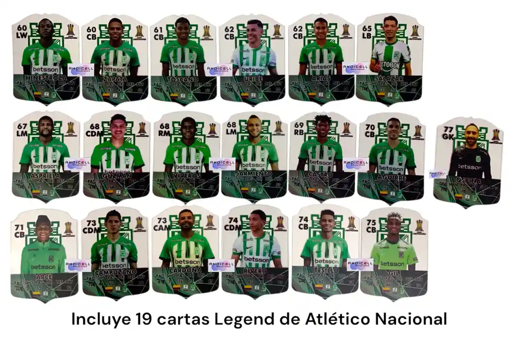 Cartas Fútbol Fifa Mobile Fc25 Jugadores Legend Nacional Set X 19