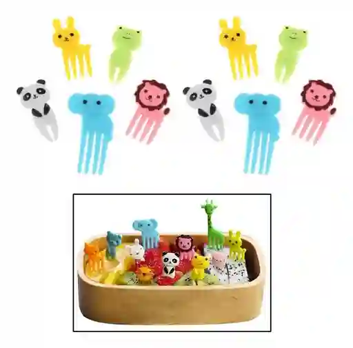 Palitos Palillos Tenedores Para Fruta Animalitos X10 Piezas