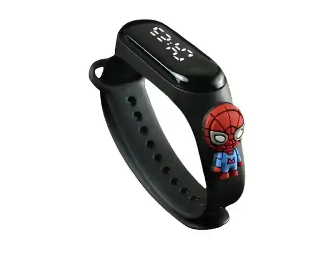 Reloj Digital Banda Silicona Para Niños Super Heroes