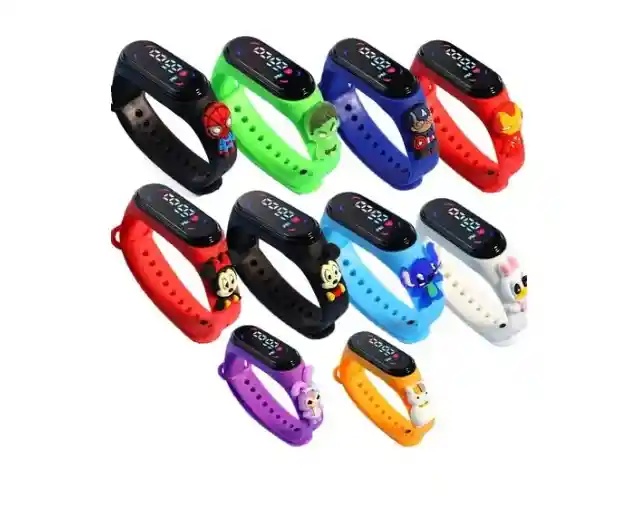 Reloj Digital Banda Silicona Para Niños Super Heroes