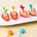 Palitos Palillos Para Fruta Animalitos Set X 6 Unidades