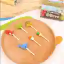 Palitos Palillos Para Fruta Animalitos Set X 6 Unidades