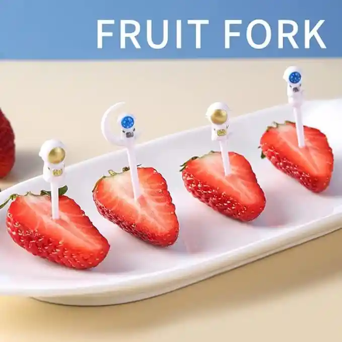 Set X8 Mini Palitos Fruta Postres Pincho Palillos Decorativo Fiesta Astronauta