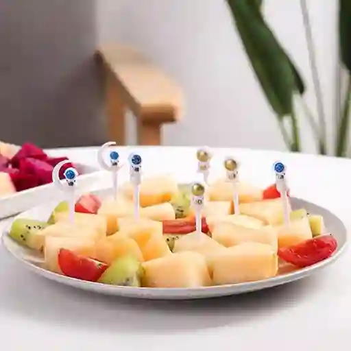 Set X8 Mini Palitos Fruta Postres Pincho Palillos Decorativo Fiesta Astronauta