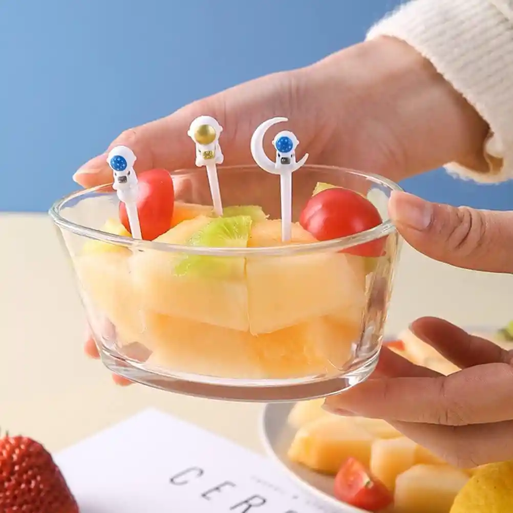 Set X8 Mini Palitos Fruta Postres Pincho Palillos Decorativo Fiesta Astronauta