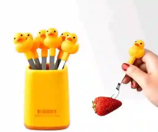 Set De Tenedores Para Fruta Pollito
