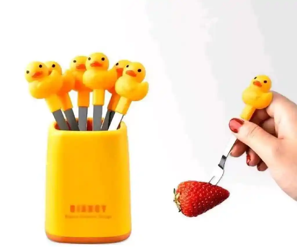 Set De Tenedores Para Fruta Pollito