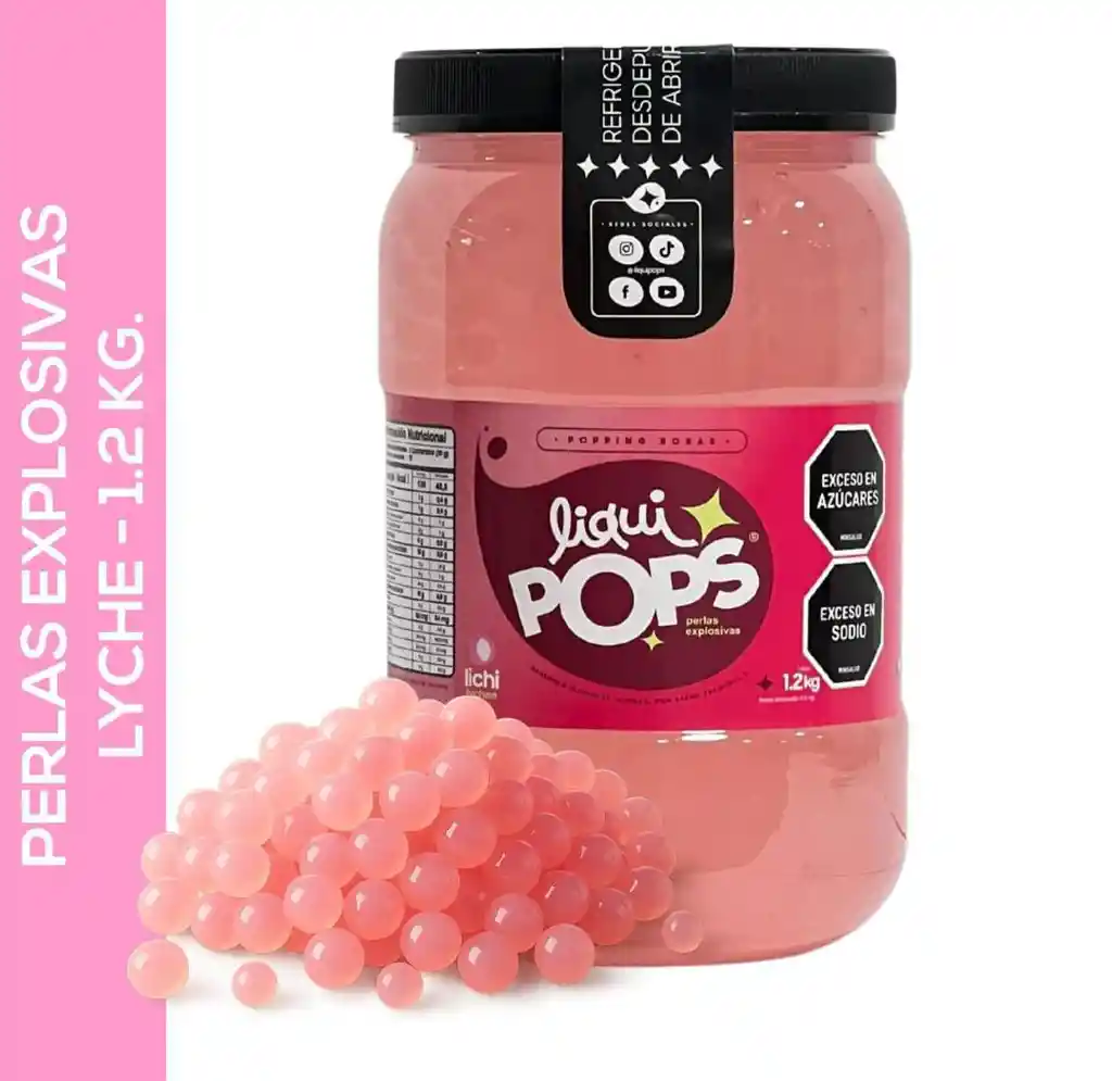 Perlas Explosivas Liquipops Sabor A Lyche X 1200 Gramos