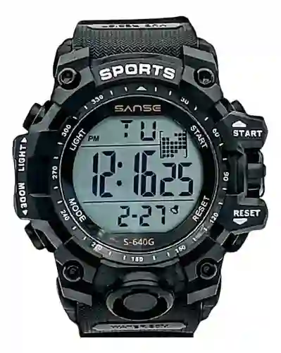 Reloj Digital Deportivo Sanse Negro Resistente Al Agua