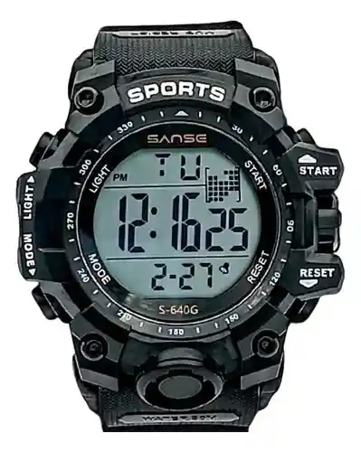 Reloj Digital Deportivo Sanse Negro Resistente Al Agua