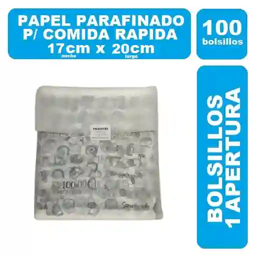 Papel Parafinado Bolsa 17x20cm Figuras Negro