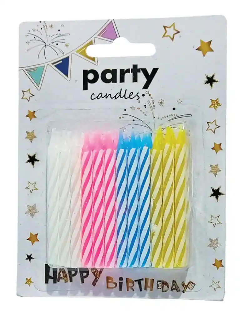 Velas Espiraladas Colores X24