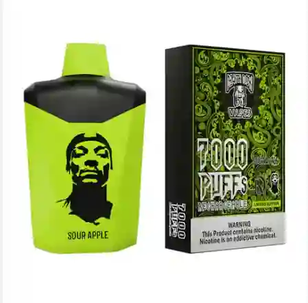 Snoop Dogg Vape 7.000 Puffs Desechable Es Un Dispositivo De Vapeo Desechable Manzana Verde