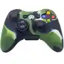 Funda Forro Protector Control Mando Xbox 360, Verde Vetas Negras