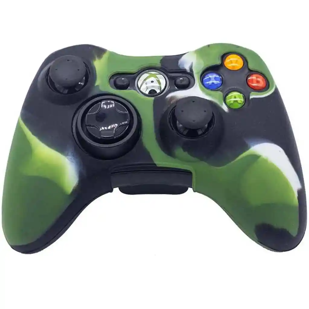 Funda Forro Protector Control Mando Xbox 360, Verde Vetas Negras