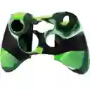 Funda Forro Protector Control Mando Xbox 360, Verde Vetas Negras