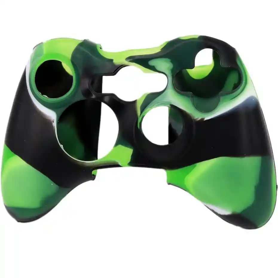 Funda Forro Protector Control Mando Xbox 360, Verde Vetas Negras