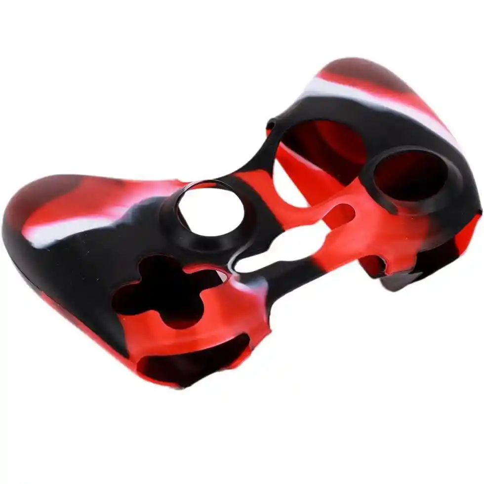 Funda Forro Protector Control Mando Xbox 360, Rojo Vetas Negras