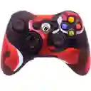 Funda Forro Protector Control Mando Xbox 360, Rojo Vetas Negras