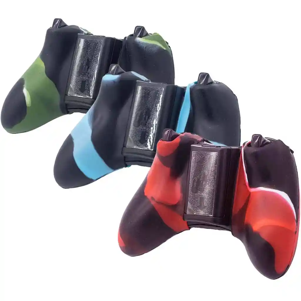 Funda Forro Protector Control Mando Xbox 360, Rojo Vetas Negras