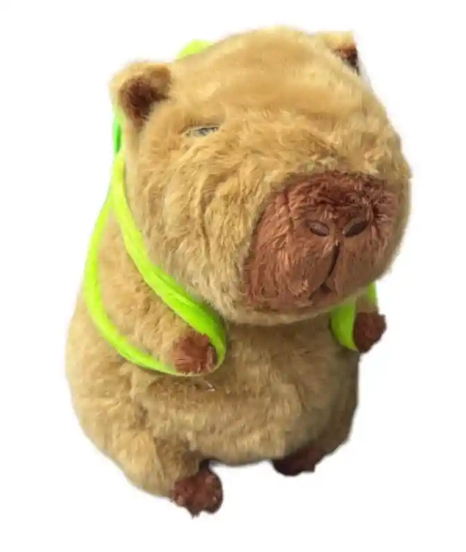 Peluche Capibara Chiguiro Con Maleta De Tortuga 25cm