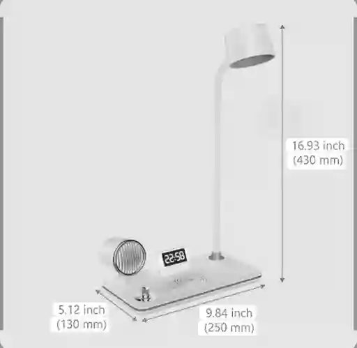 Lampara Bocina Bluetooth Cargador Inalámbrico Mesa Reloj
