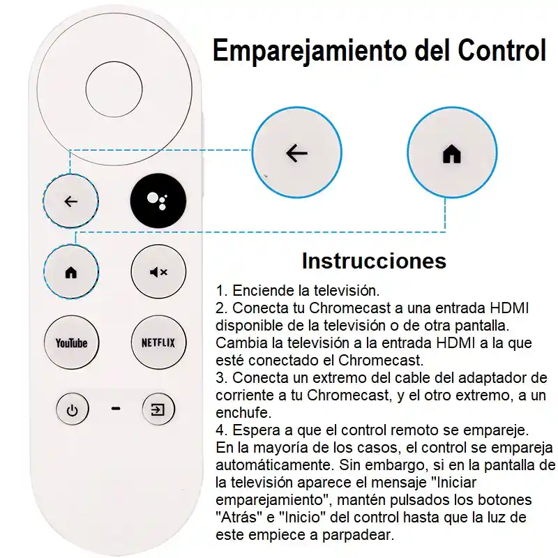 Control Remoto Compatible Con Google Chromecast G9n9n, Con Función Voz