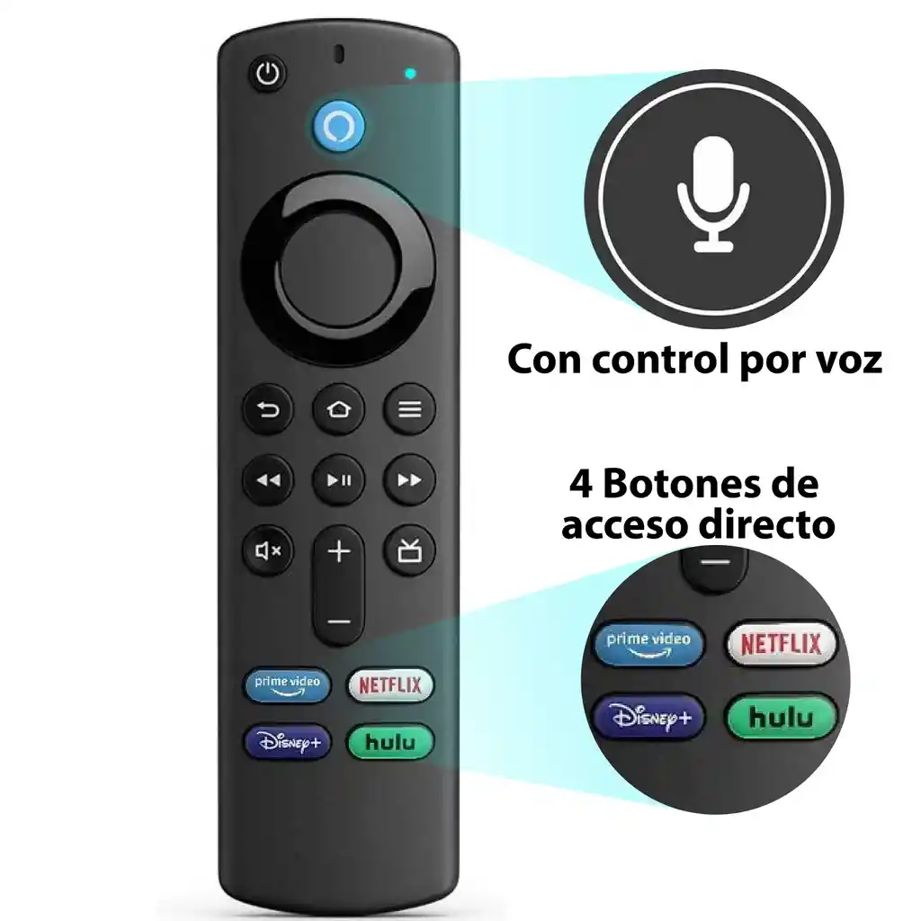 Control Para Amazon Fire Tv 1, 2, 3 Gen, Stick, 4k Max, Con Voz, Bt